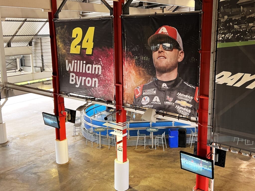 Race team branding at Daytona International Speedway